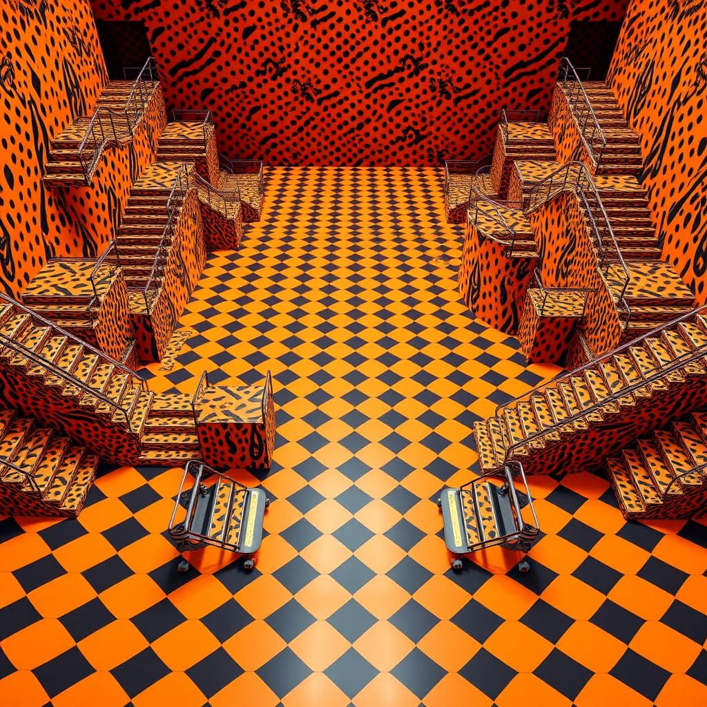 Surreal Skate Park with Animal Print Tessellations