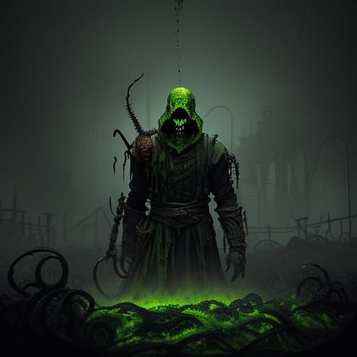 Gothic Horror Janitor in Industrial Decay