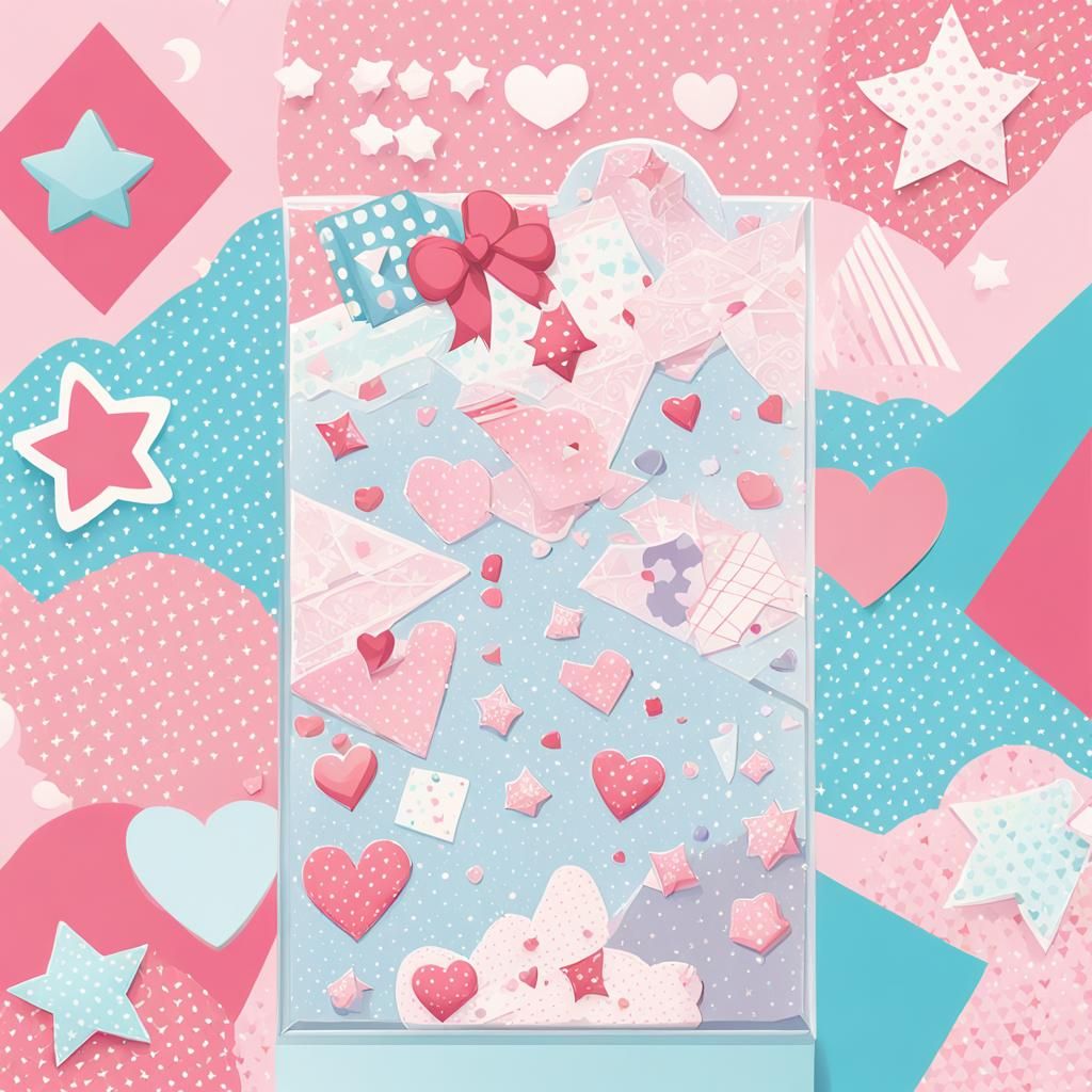 Kawaii Pastel Playing Card Packaging Illustration
