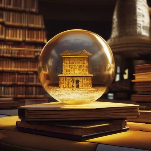 Magical Book and Crystal Ball in 3D