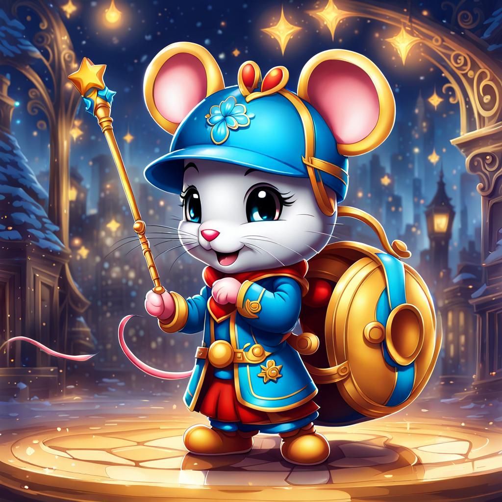 Cute Chibi Mouse Airbrush Art: Hyperdetailed and Cheerful