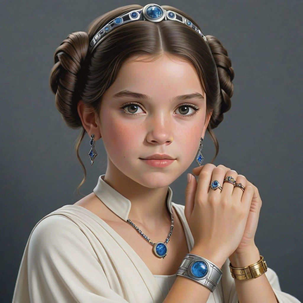 Princess Leia Portrait with Braided Hair