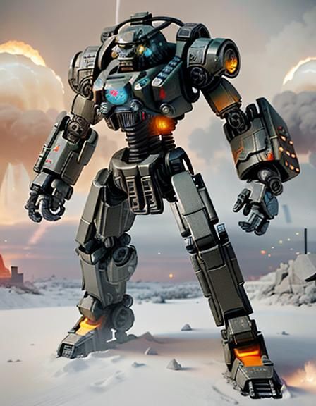 Power Armor in Nuclear Wasteland: 3D Rendered Sci-Fi