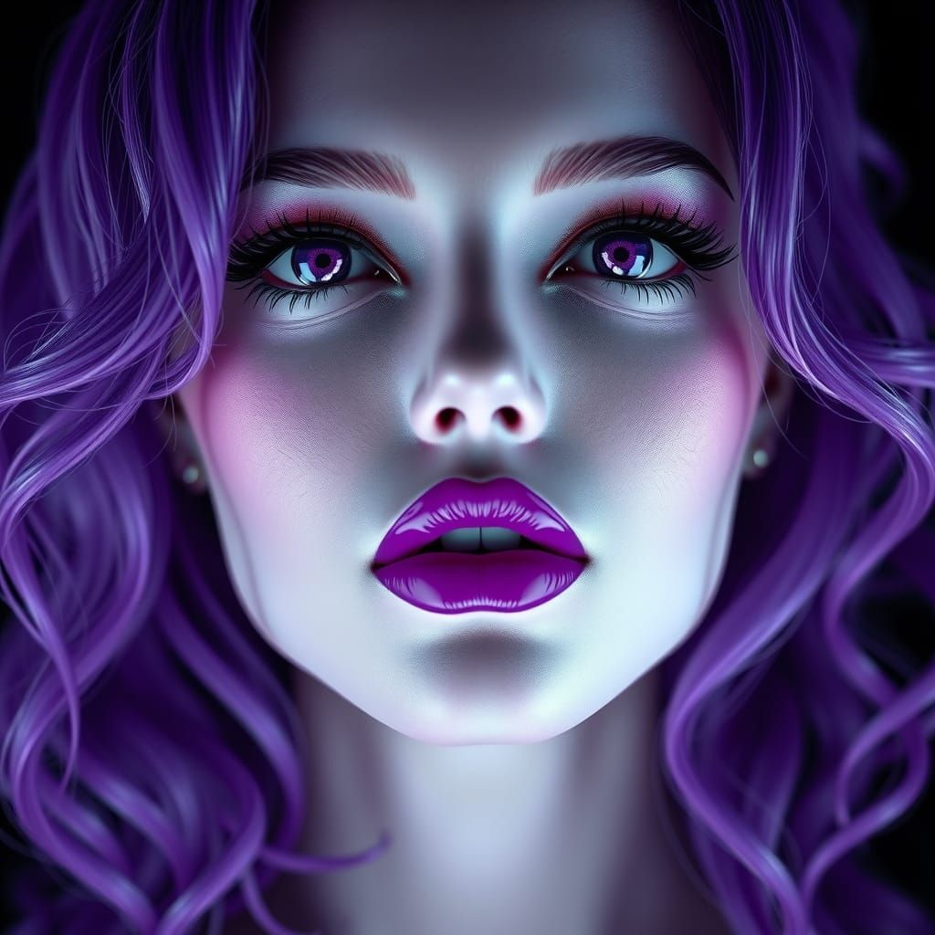 Glamorous Woman with Purple Accents in 3D-HD