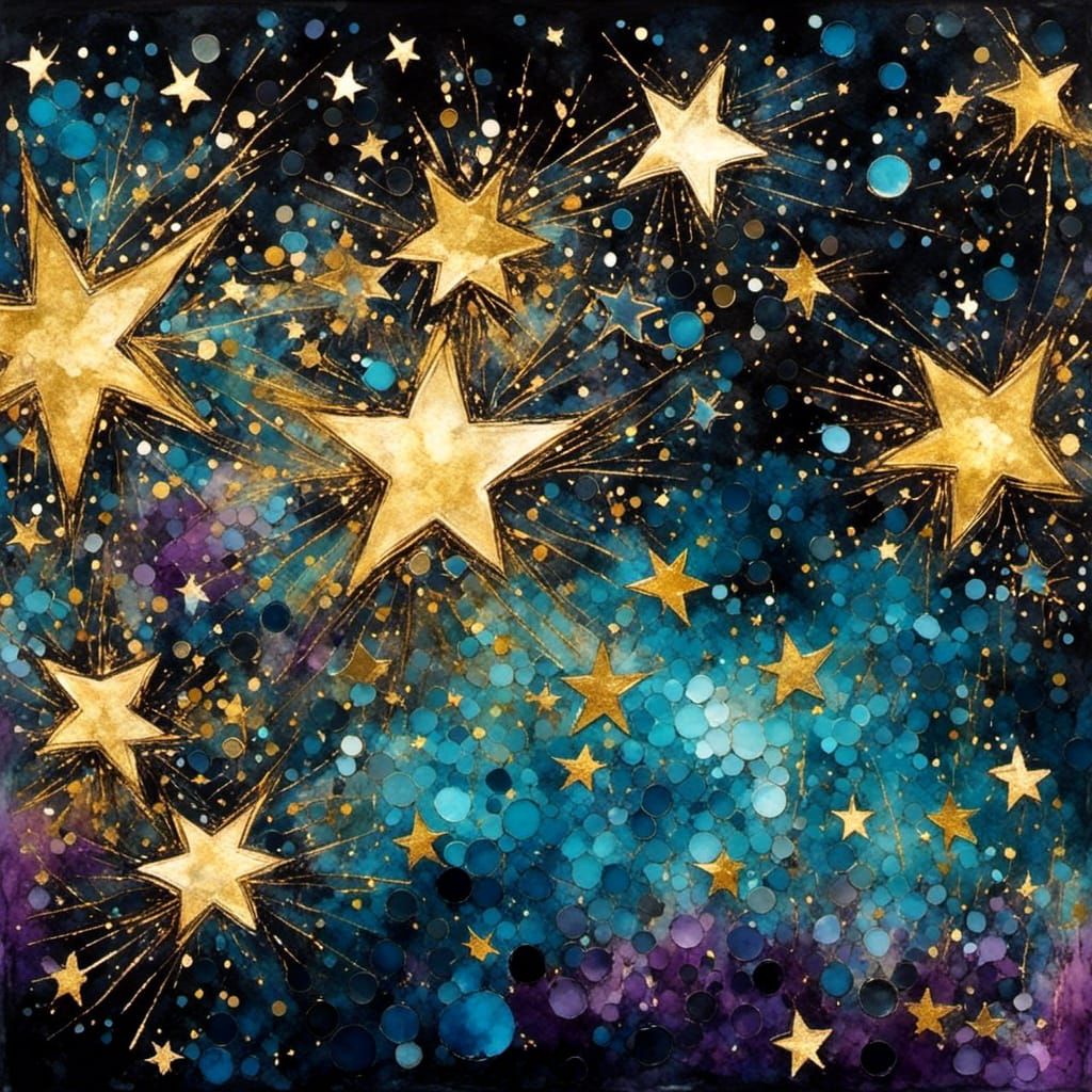 Cosmic Glitter in Art Brut Style