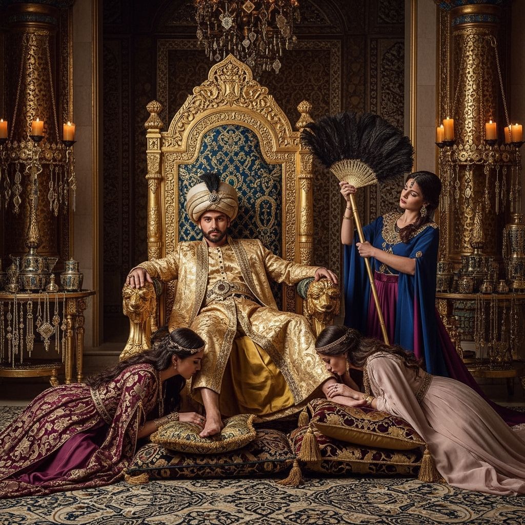 Opulent Ottoman Sultan in Harem: Professional Photography
