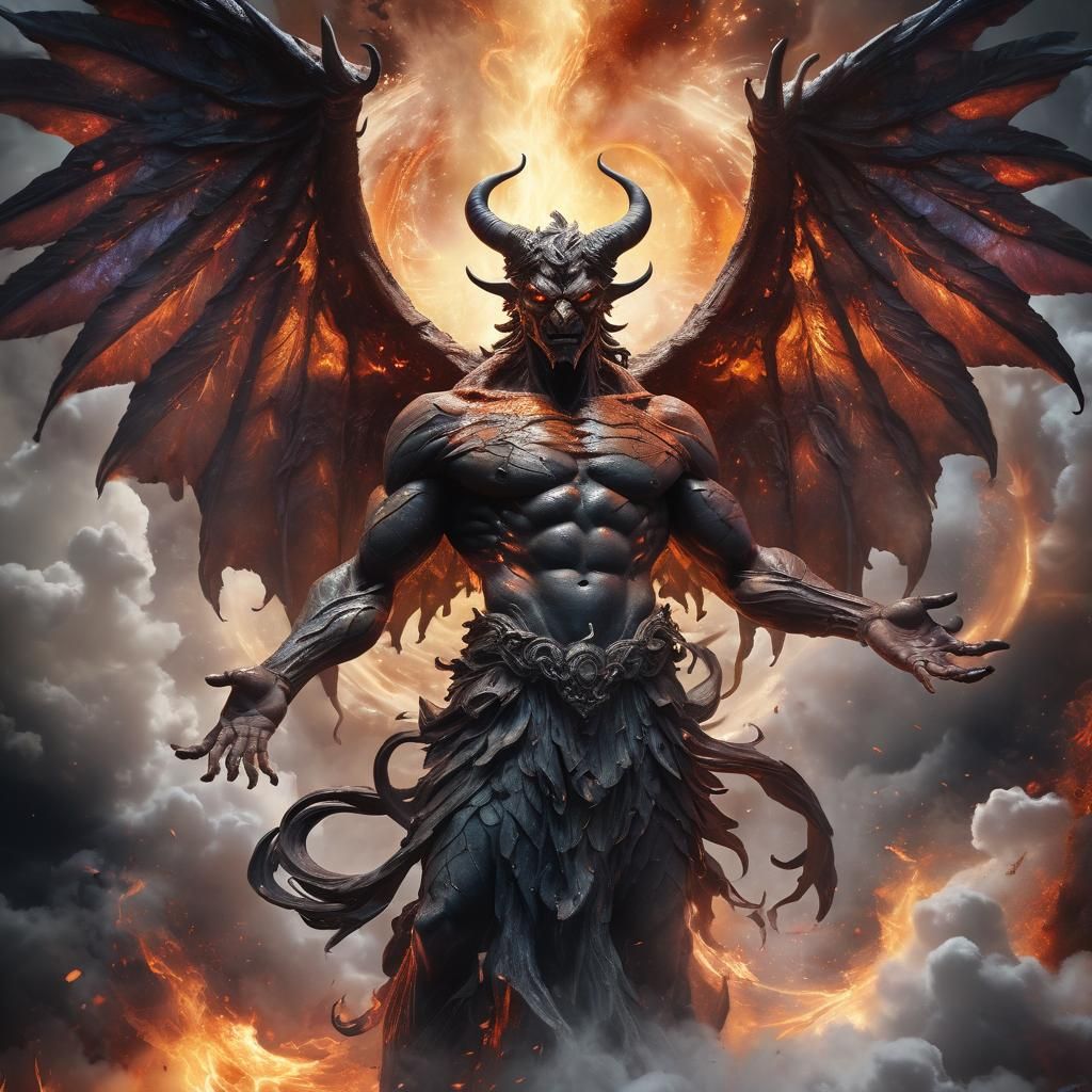 Surreal Demon and God Illustration in 8K