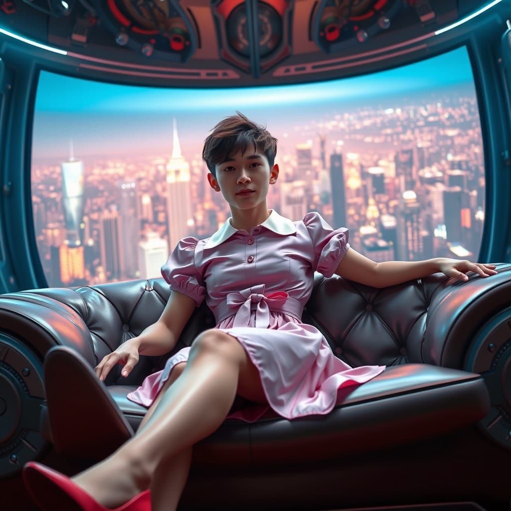 Futuristic Gentleman Unwinds in Sci-Fi Chic