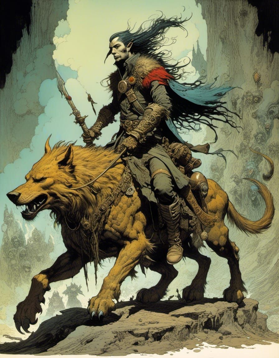 Elf Lord on a Warg