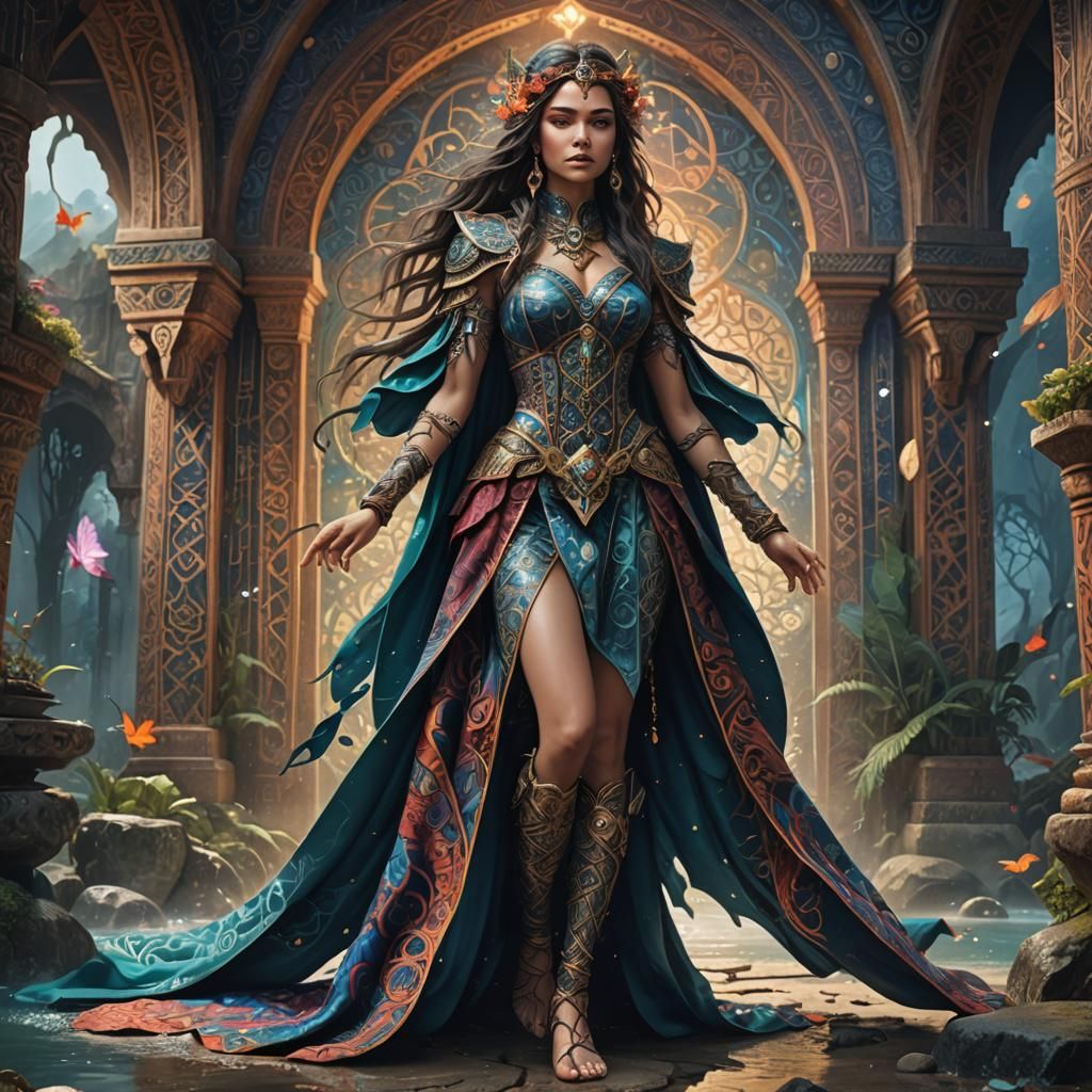 Mystical Woman in Fantasy World: Digital Matte Painting