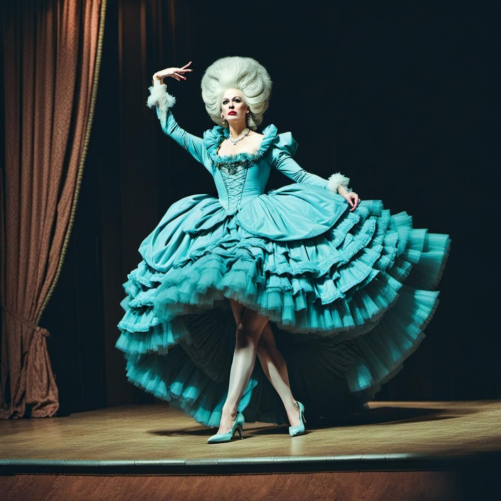 Dramatic Film Still of Stage Performance