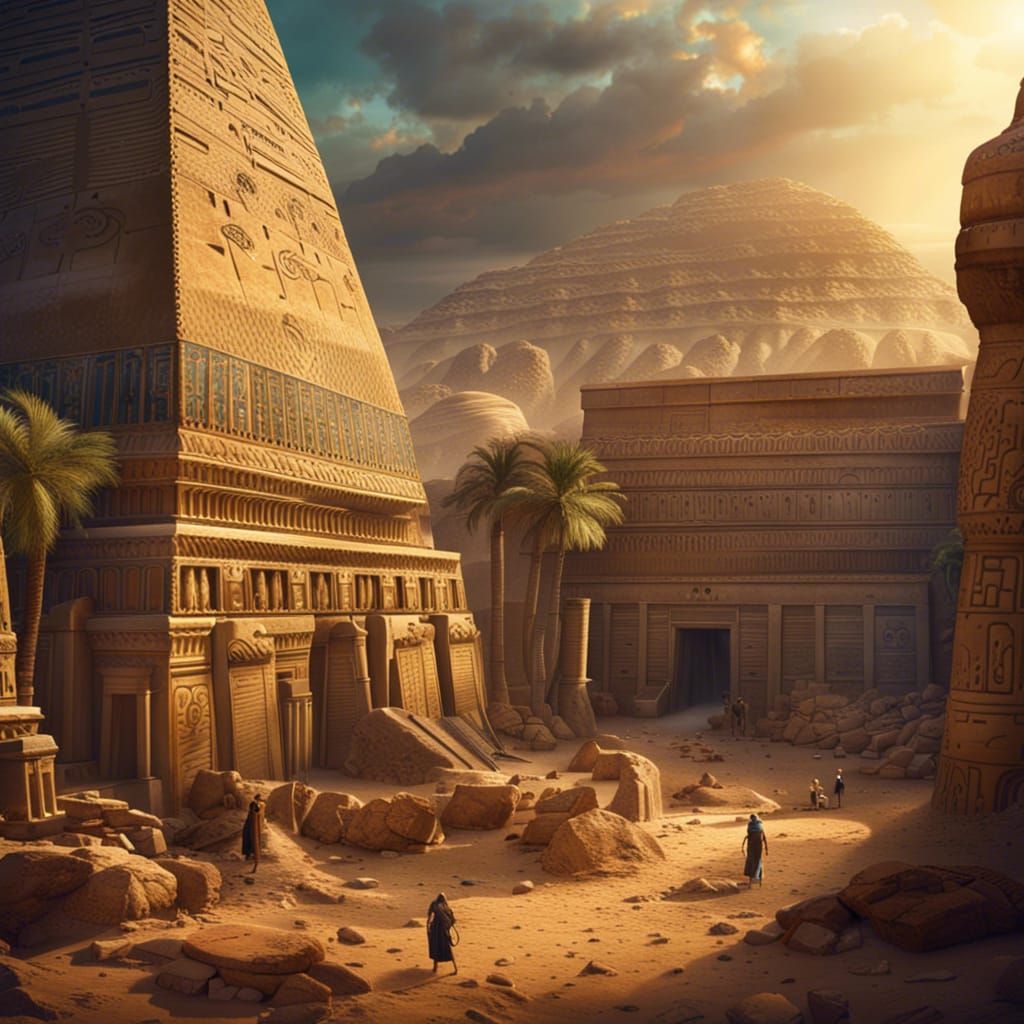 Egyptian Archaeological Dig in Detailed Matte Painting