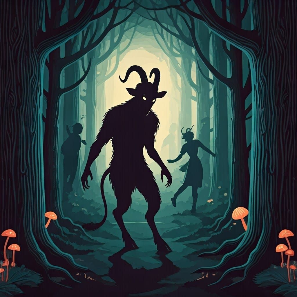 Moonlit Shadow Puppet Show Descends into Darkness