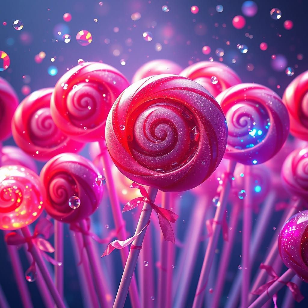 Surreal Lollipop Blossom in Intricate Fantasy Art