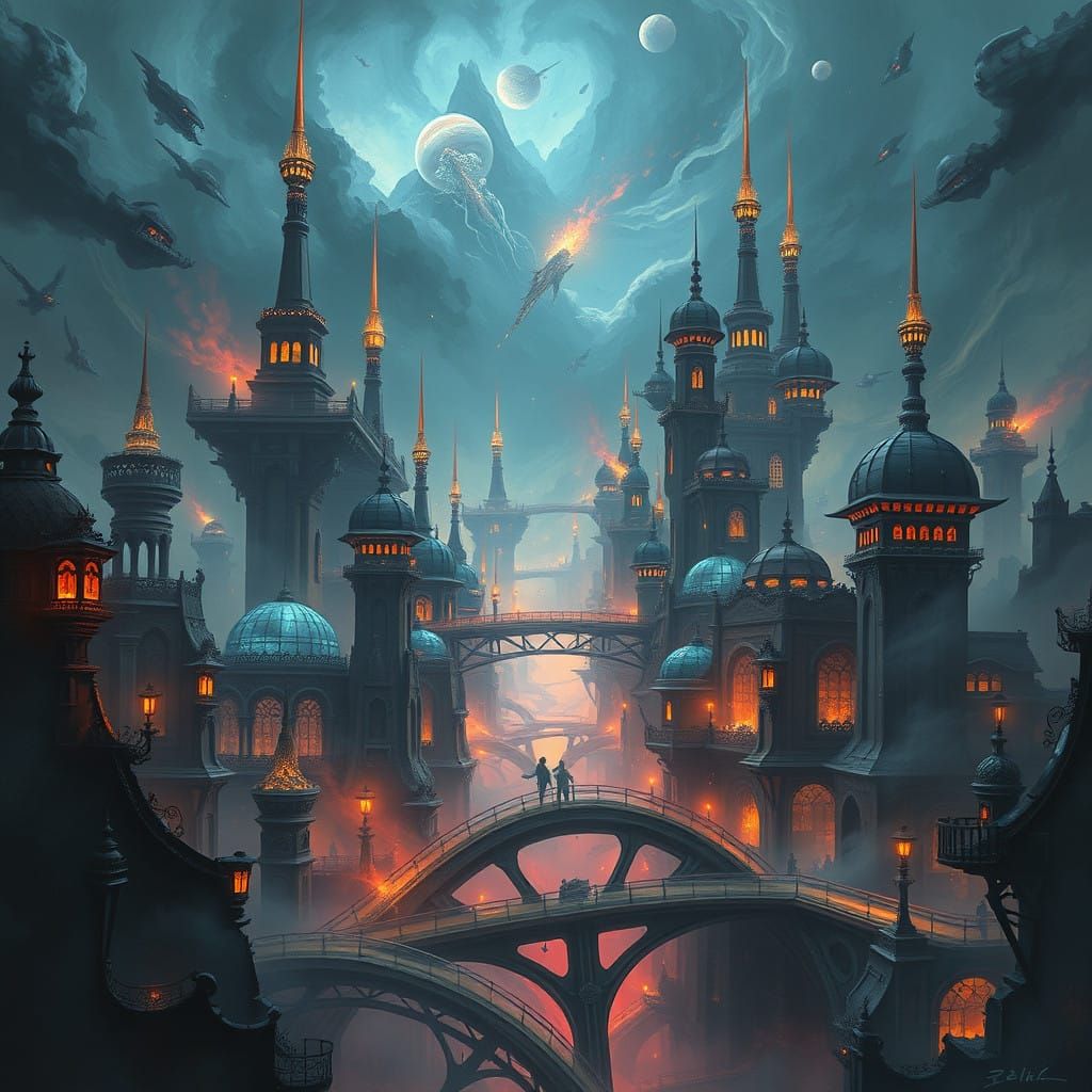 Ethereal Cityscape of Whispers and Wonders