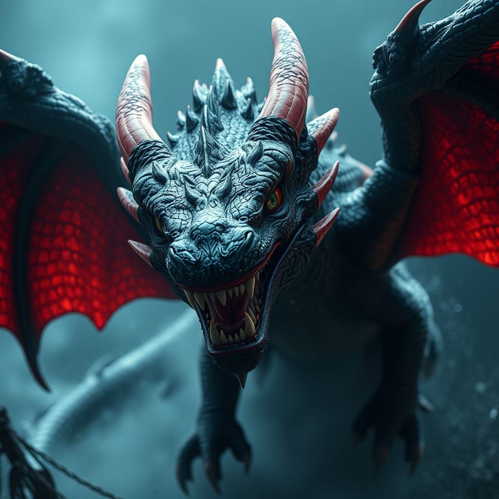 Detailed Matte Painting of Toothless the Dragon