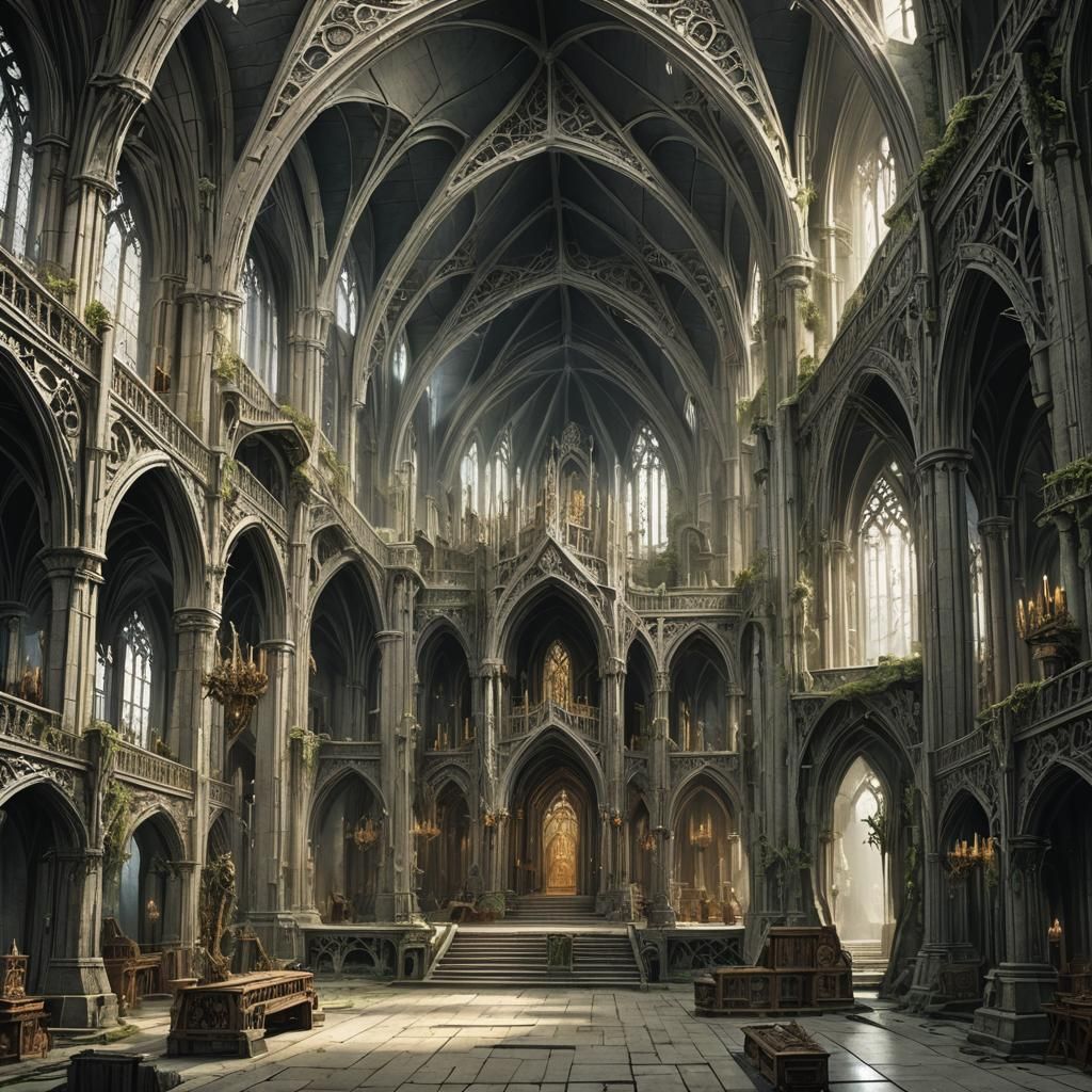 Elvish Fantasy Temple: Death and Destruction