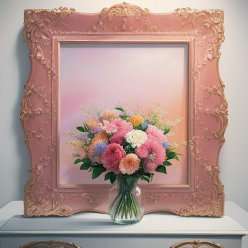 Hyper-Realistic Pink Floral Wall Art in Soft Focus