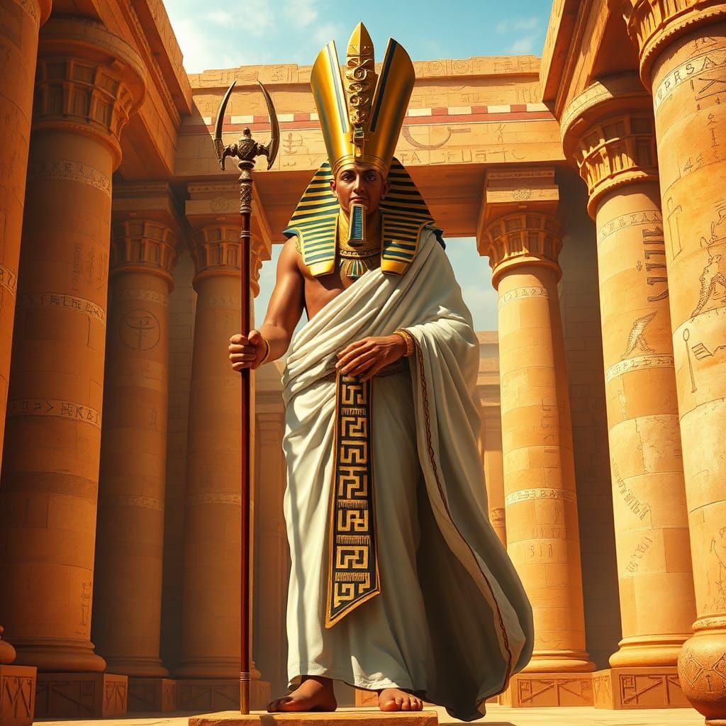 Imhotep: Egyptian God of Wisdom in Revivalist Style