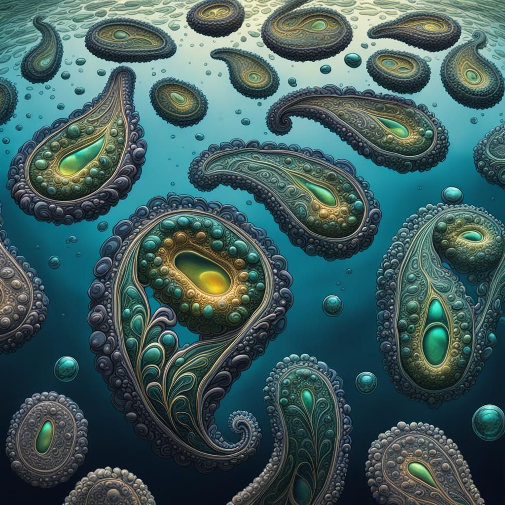 Paisley-Shaped Single-Celled Organism in Duochrome