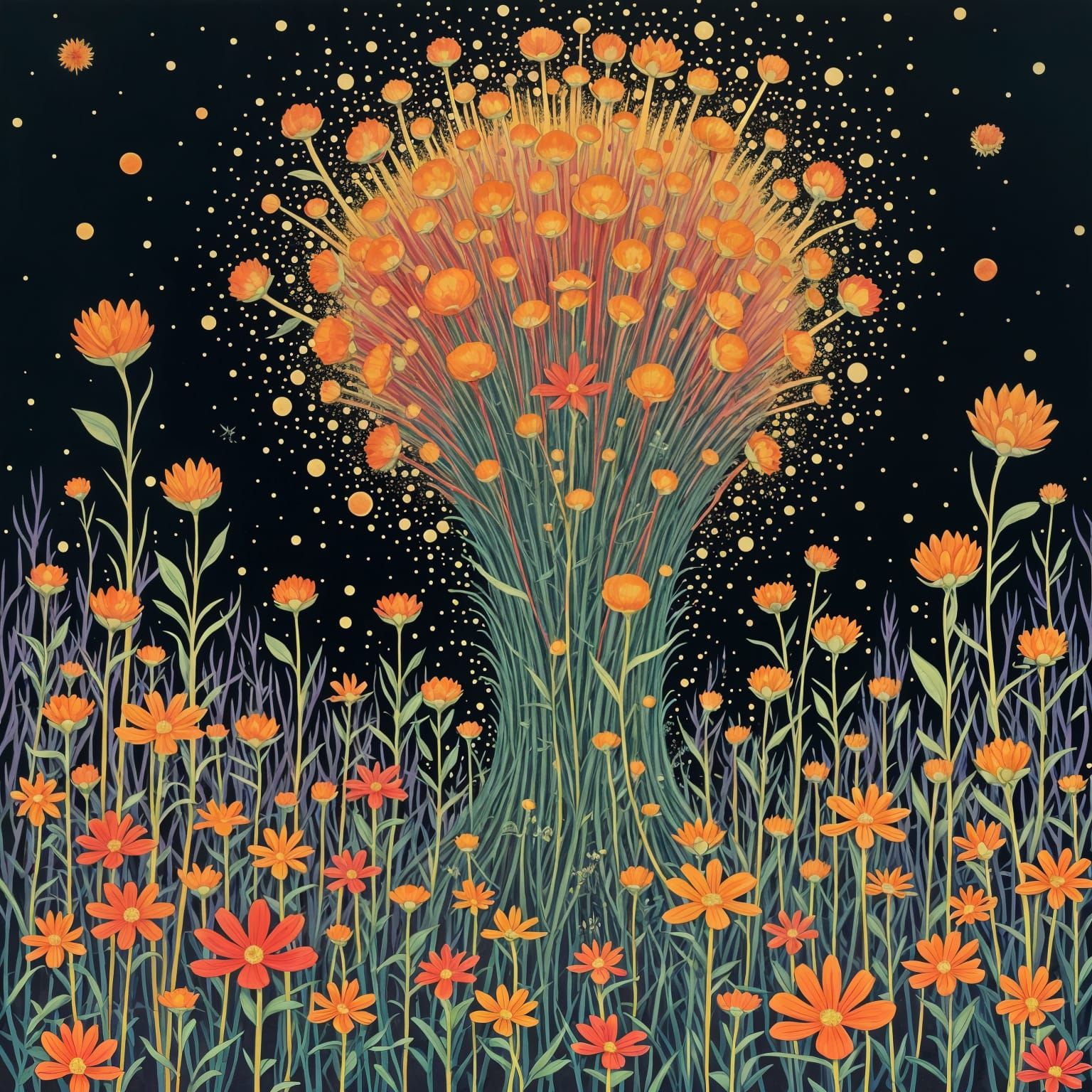 Psychedelic Jungle Explosion in Hyperdetailed Style