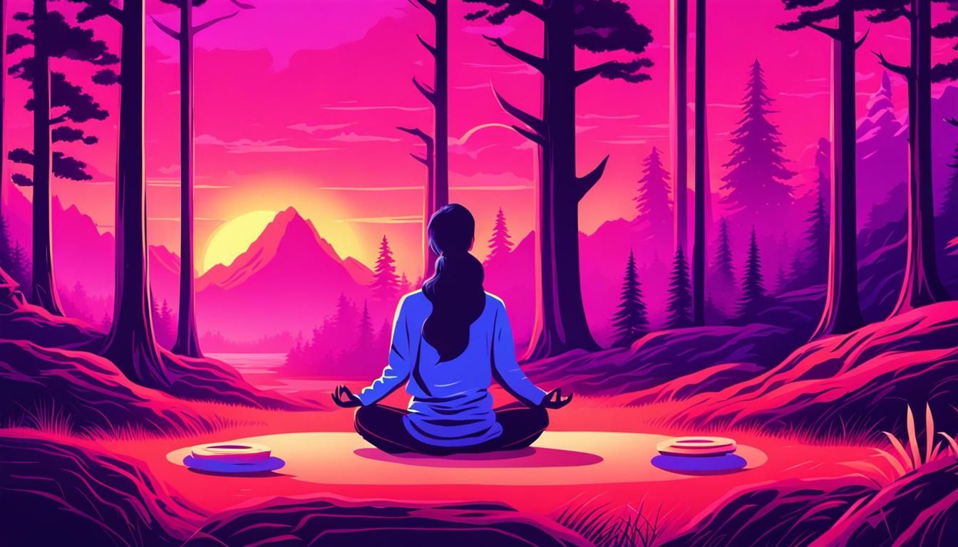 Synthwave Meditation: Neon Serenity in Nature