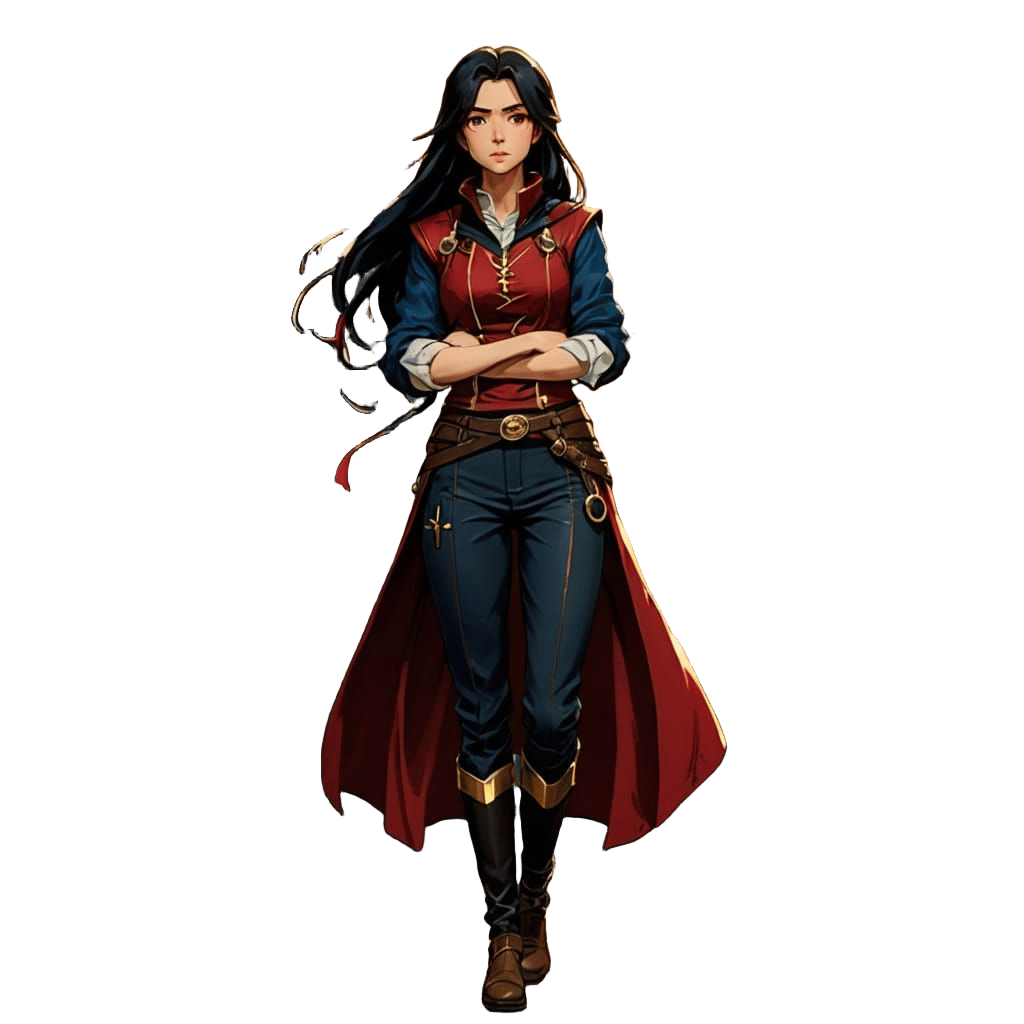 Medieval Warrior Woman in Rustic Castle Courtyard