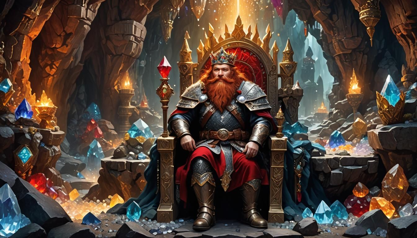 The Dwarven King in the Crystal Throne Room