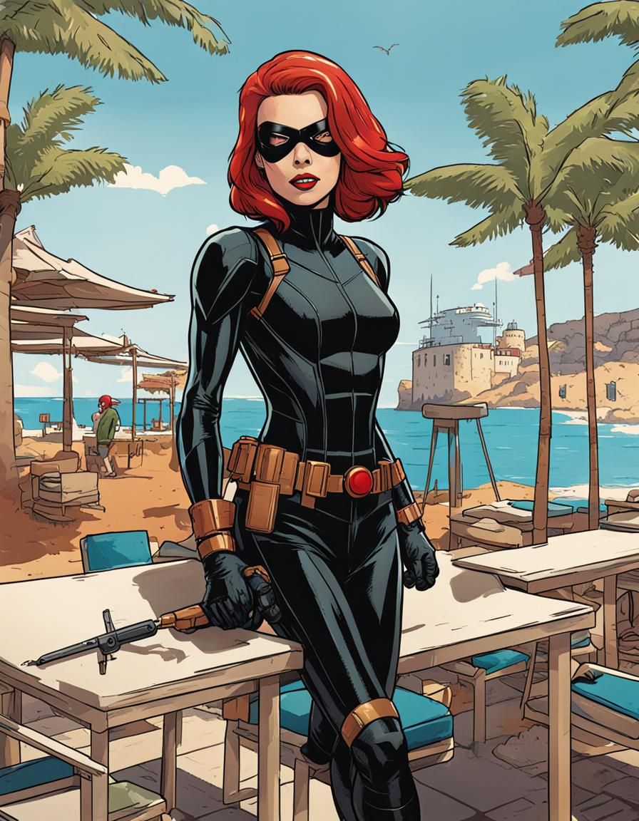 Black Widow on Vacation: Marvel Character
