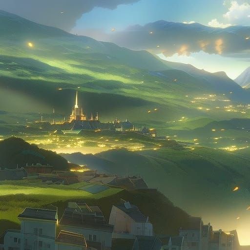 Lord of the Rings City in Anime Style