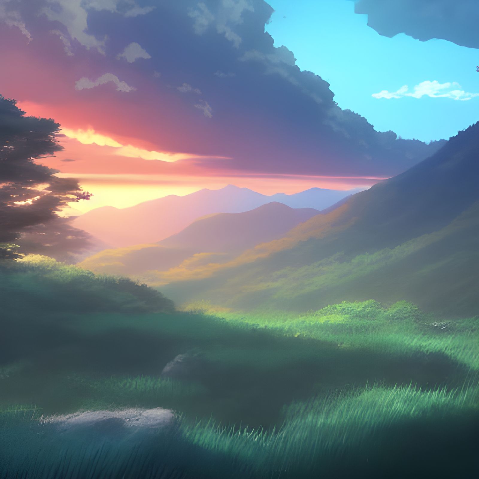 Anime Fantasy Landscape Inspired by Studio Ghibli