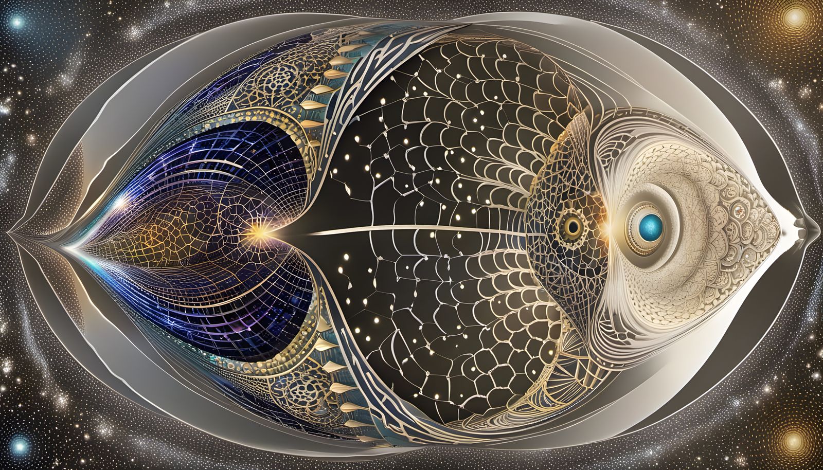 Quantum Fractal Art with Zodiac and Runic Symbols