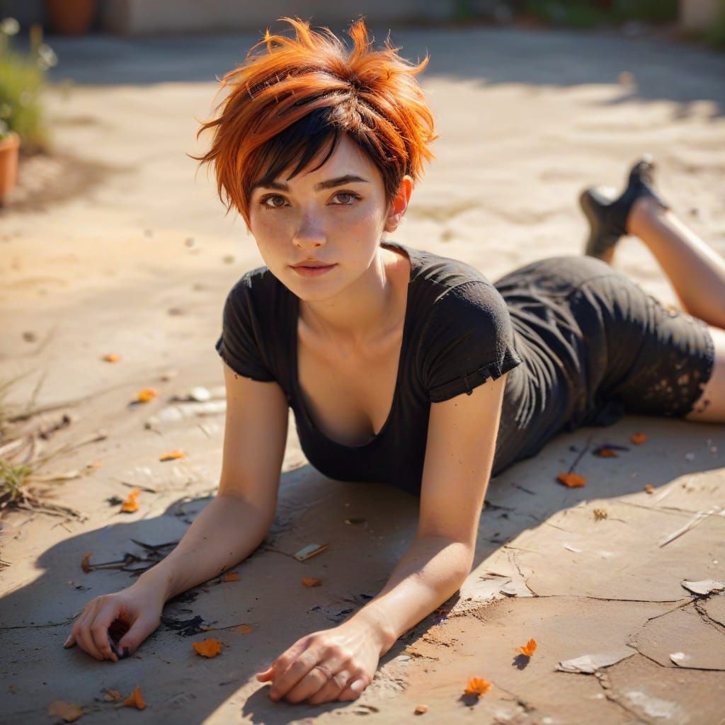 Whimsical Portrait of a Lady in Warm Sunlight