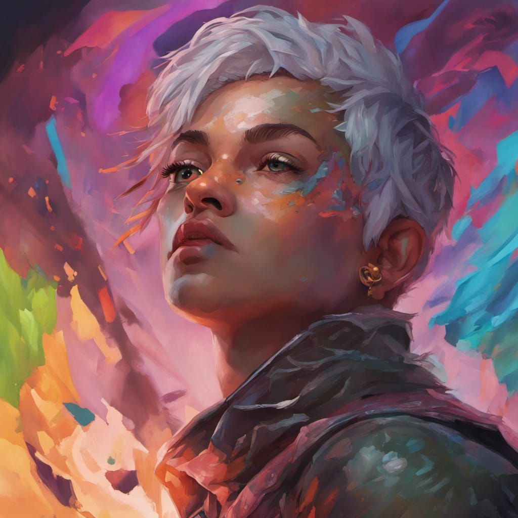 Hyperrealistic Nonbinary Character Portrait for DND