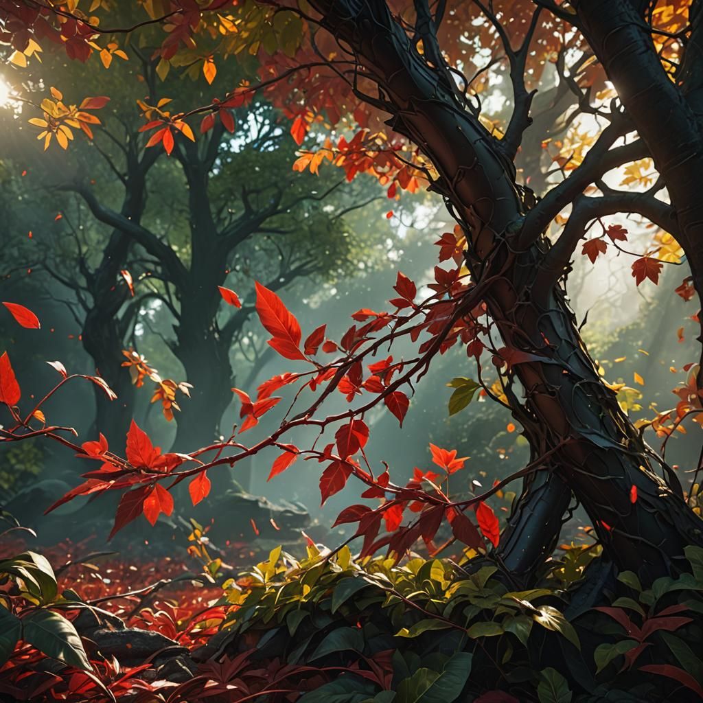 Red Sickle Sunspot: Fantastical Detailed Matte Painting