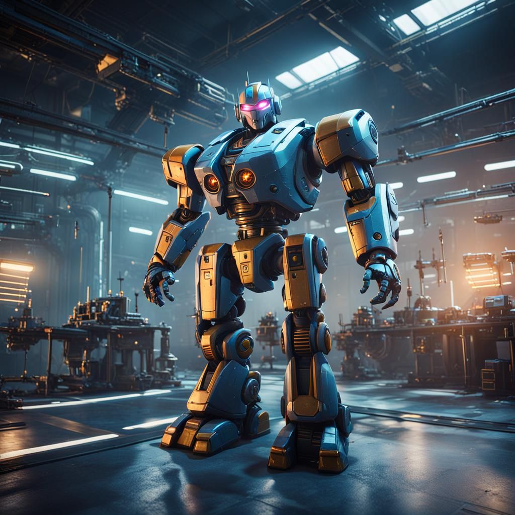 Futuristic Laboratory: Super Robot Invention in 3D