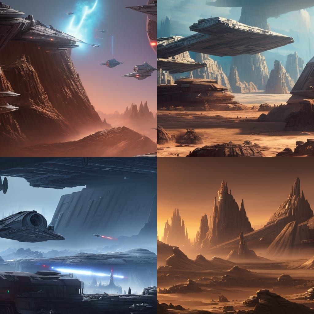 Star Wars Scene in Detailed Matte Painting