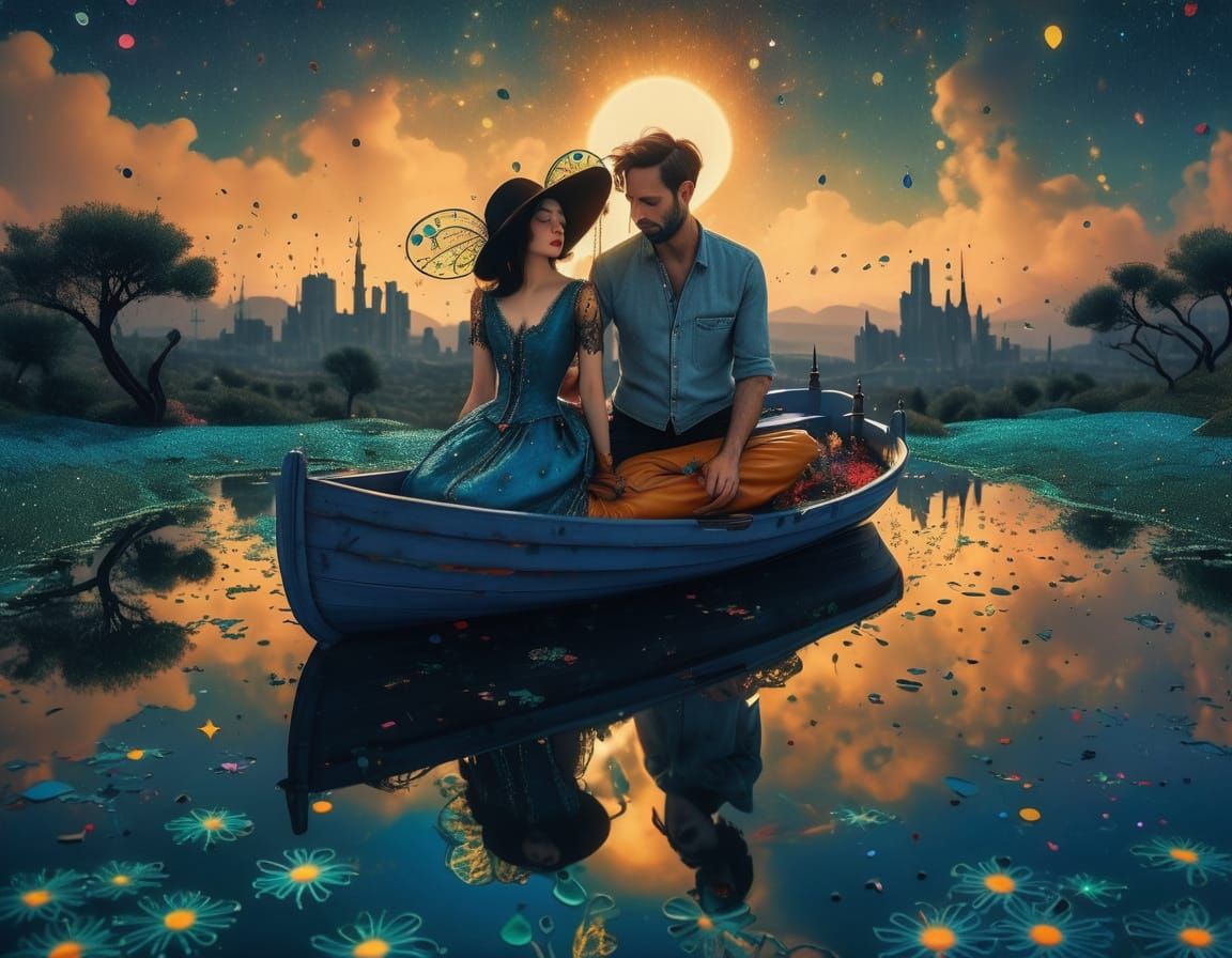 3D above view beautiful solarpunk aetherpunk idyllic utopian world with vast lush undulating landscape filled with thous...