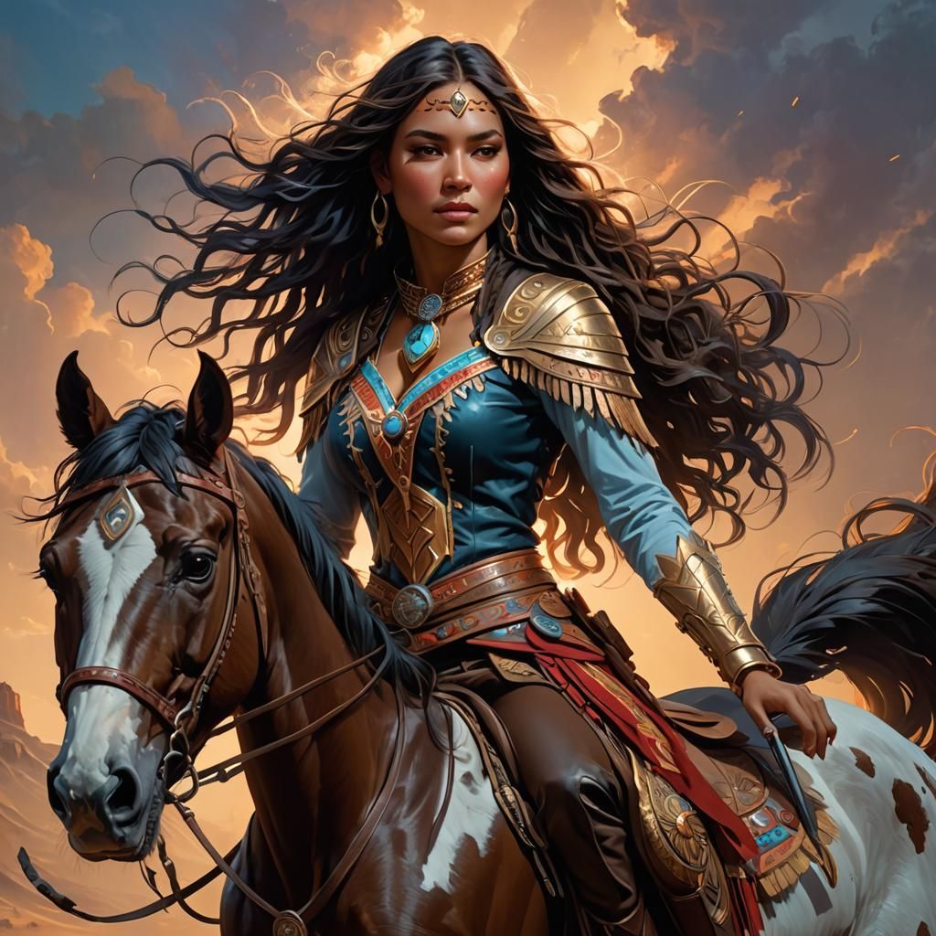 Native American Woman Portrait in Artgerm Style