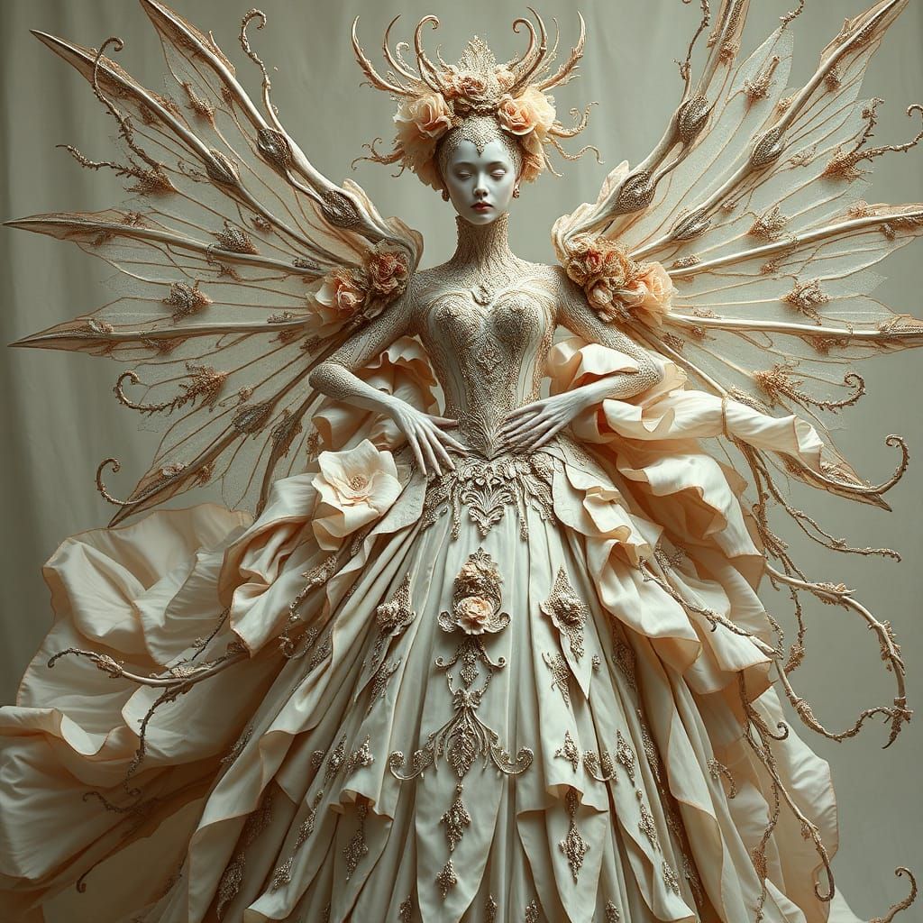 Avant Garde Mother Figure in Fairytale Setting