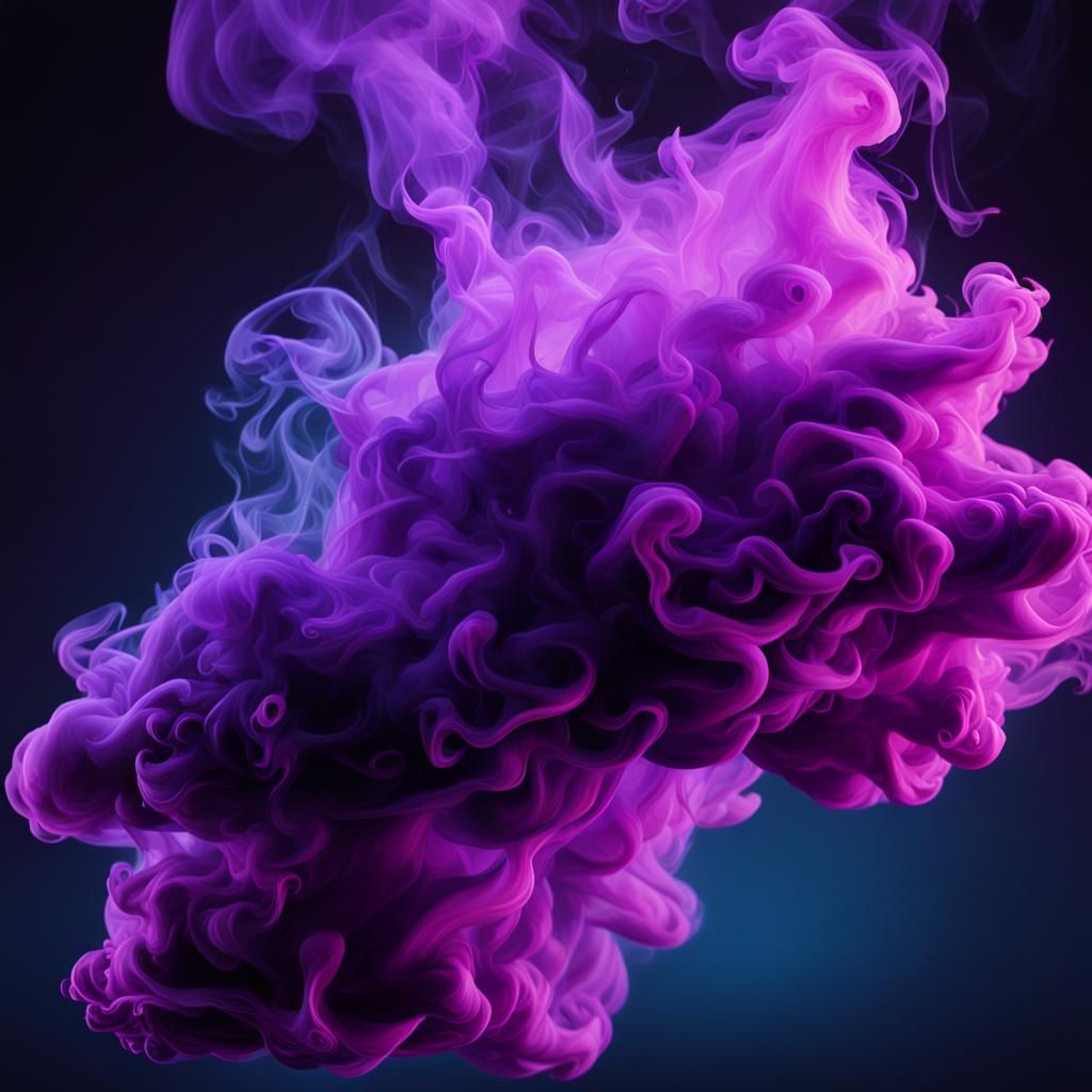 a close up of purple smoke on a black background, cgsociety ...