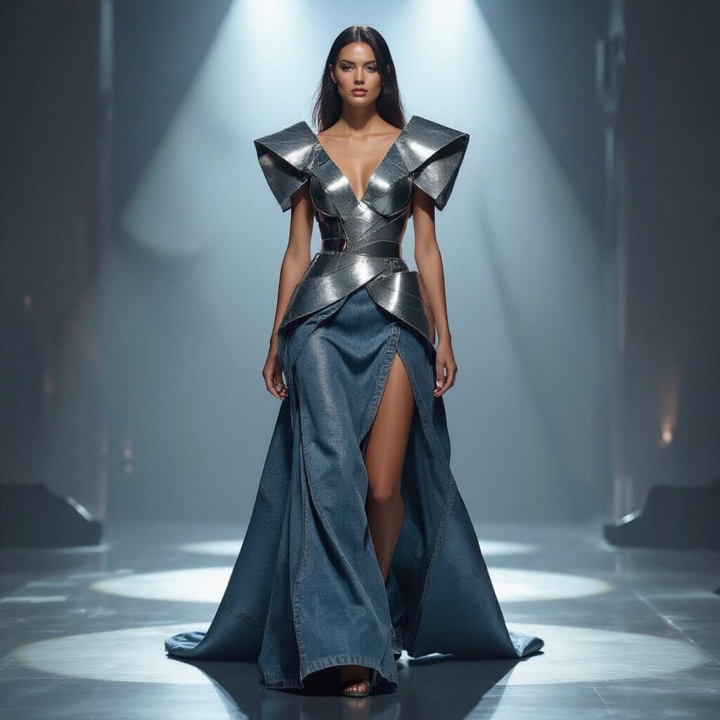 Futuristic Steel Gown: A Sculptural Fashion Editorial