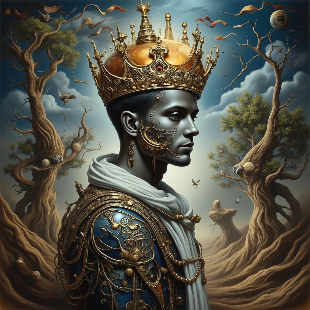 Majestic Young Monarch in a Realm of Unstable Dreams