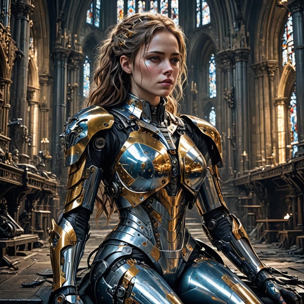 Wounded Cyborg Seeks Sanctuary in Gothic Church