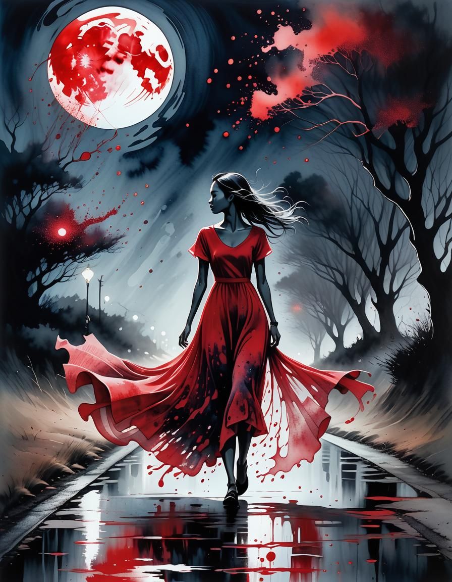 Girl in Ink: Surrealist Abstract Expressionism