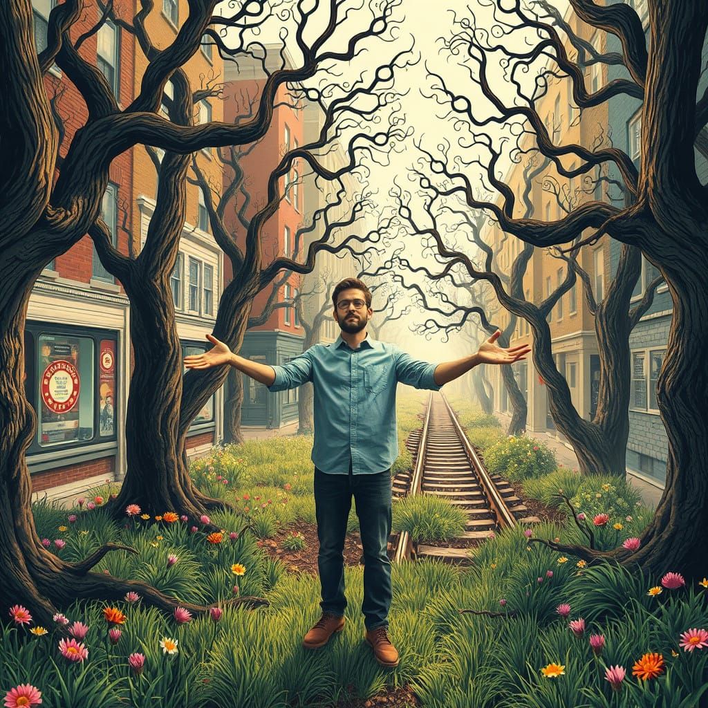 Man Reclaims Lost Nature in Whimsical Urban Oasis