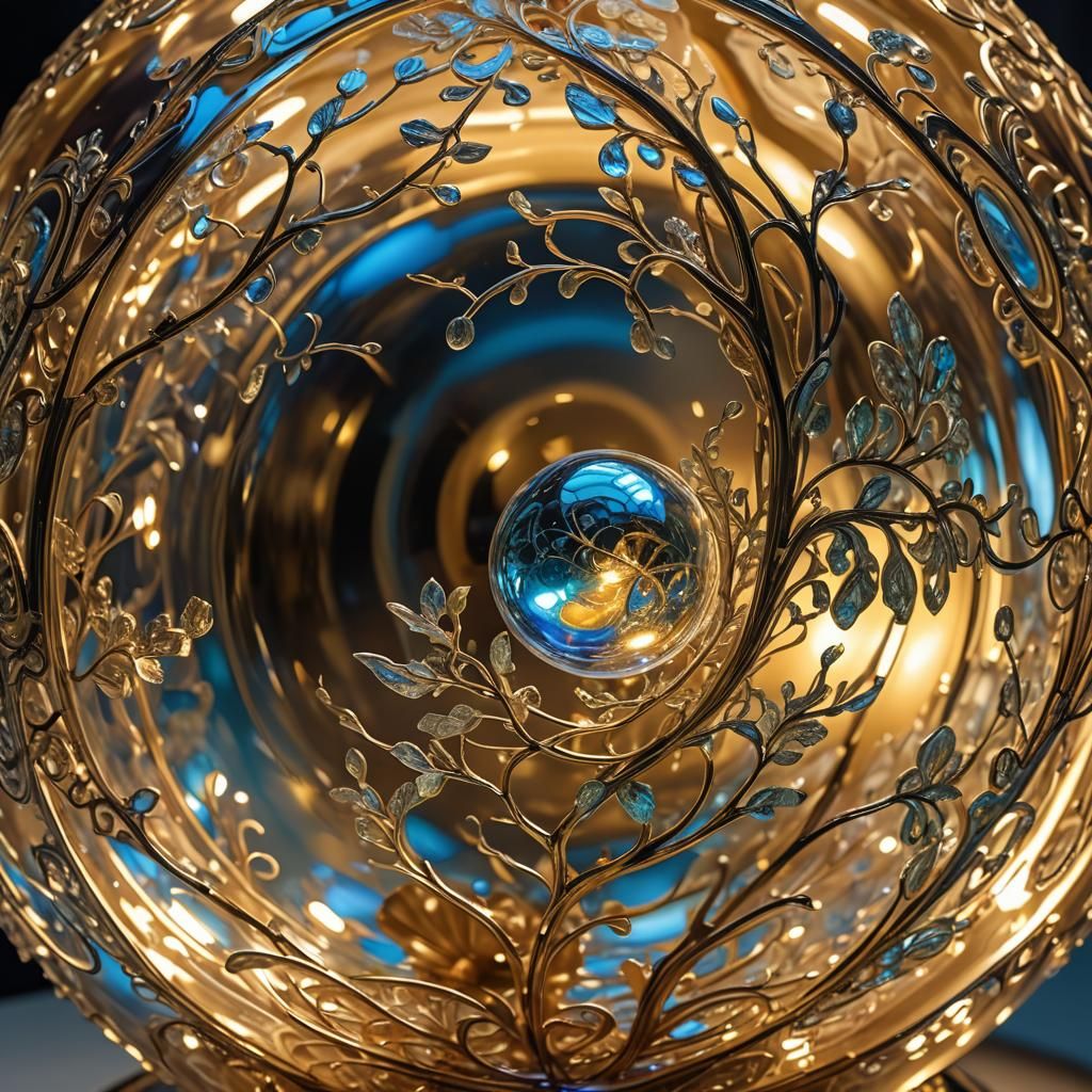 Surreal Gazing Ball Electric Lamp in Soft Focus