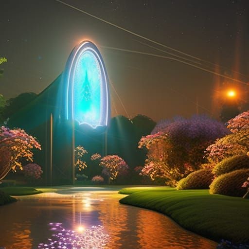 Majestic Glowing Gateway to a Mystical Land