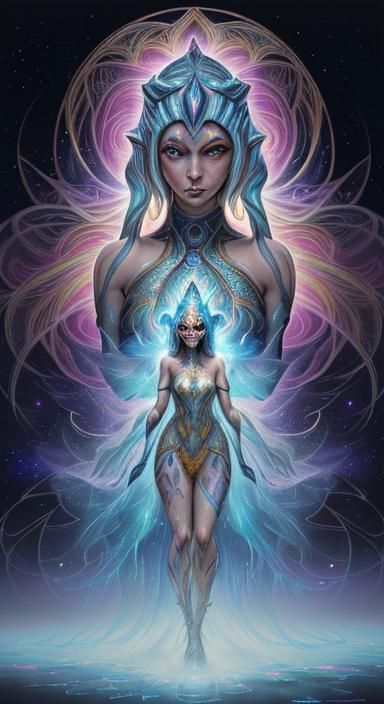 Goddess of Stars and Galaxies: Cosmic Illustration