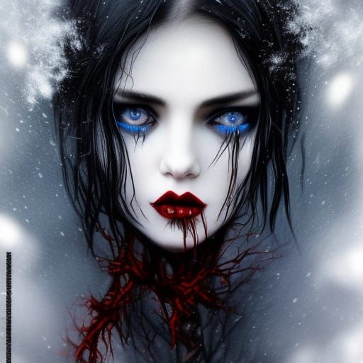 Glamorous Gothic Zombie Portrait in Dark Fantasy Style